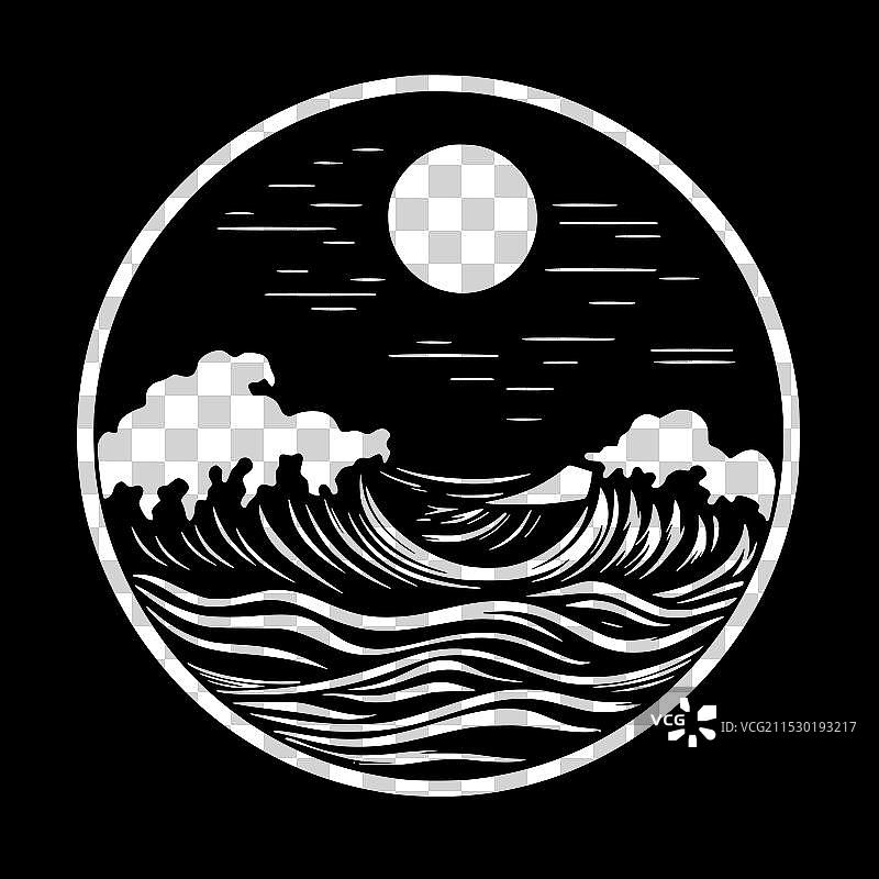 海洋 - 极简和简单的轮廓图片素材
