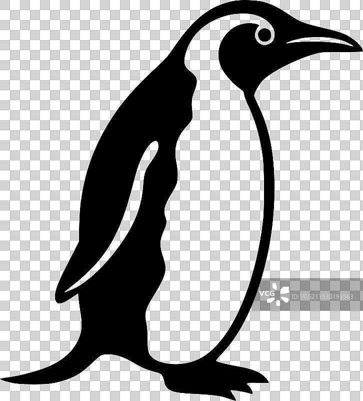 企鹅 - 黑白孤立图标图片素材