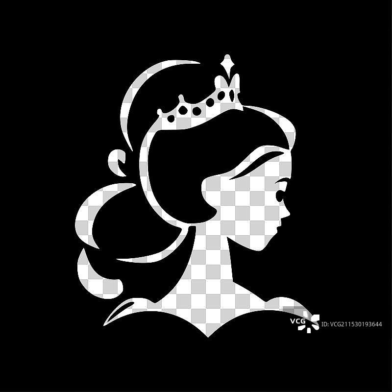 公主 - 极简风格的平面标志图片素材