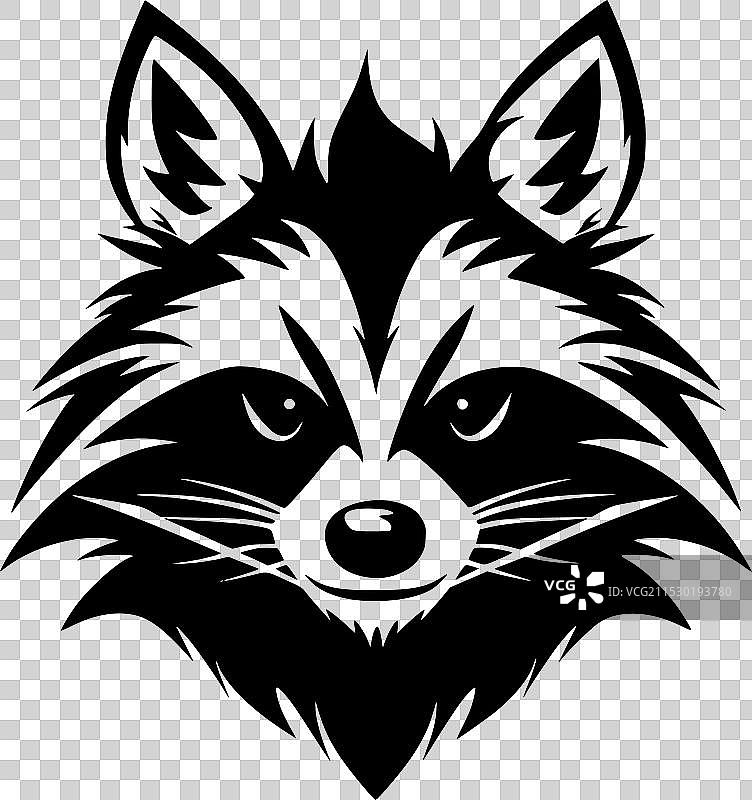 浣熊 - 黑白孤立图标图片素材