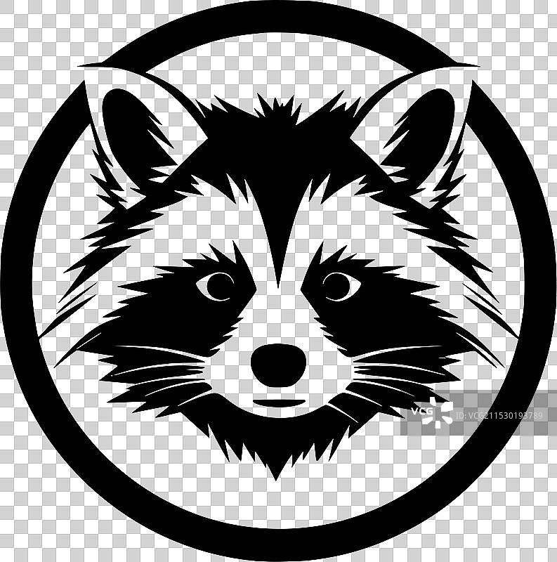 浣熊 - 黑白孤立图标图片素材