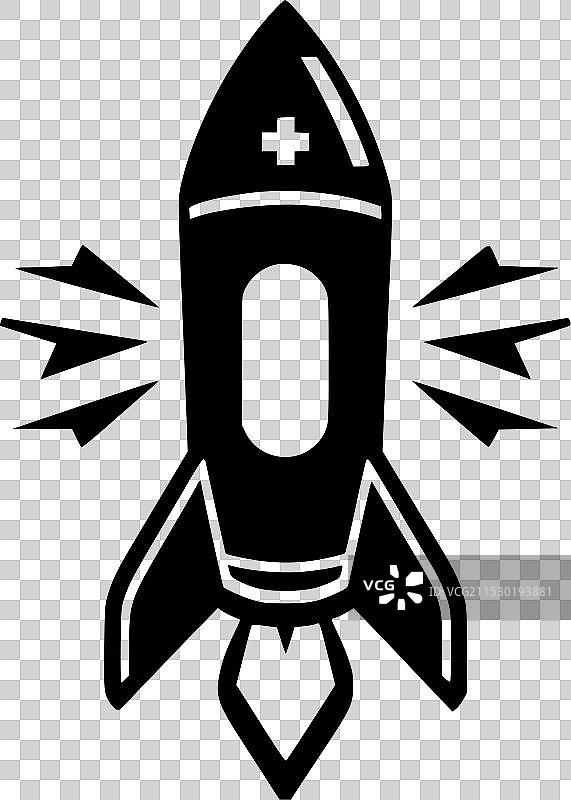 火箭 - 黑白色图片素材