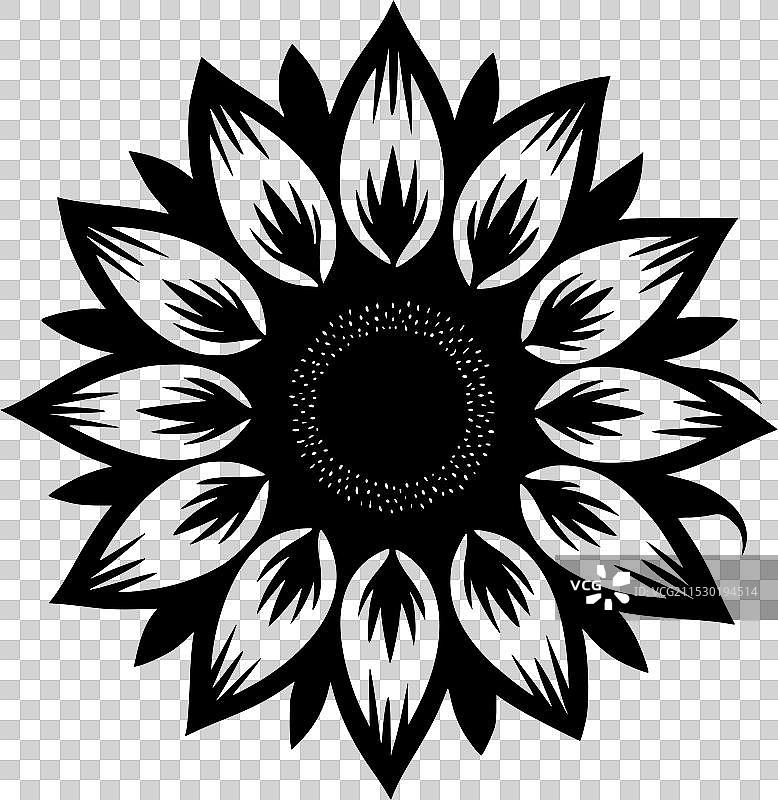 向日葵 - 极简风格的平面logo图片素材