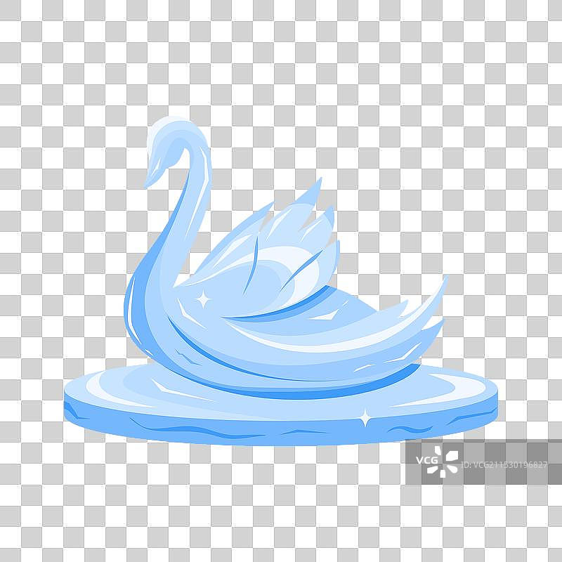 可爱的天鹅冰雕，闪耀的鸟儿由此制成图片素材
