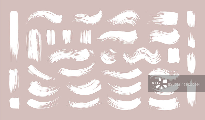 各种墨刷笔触轮廓的集合图片素材