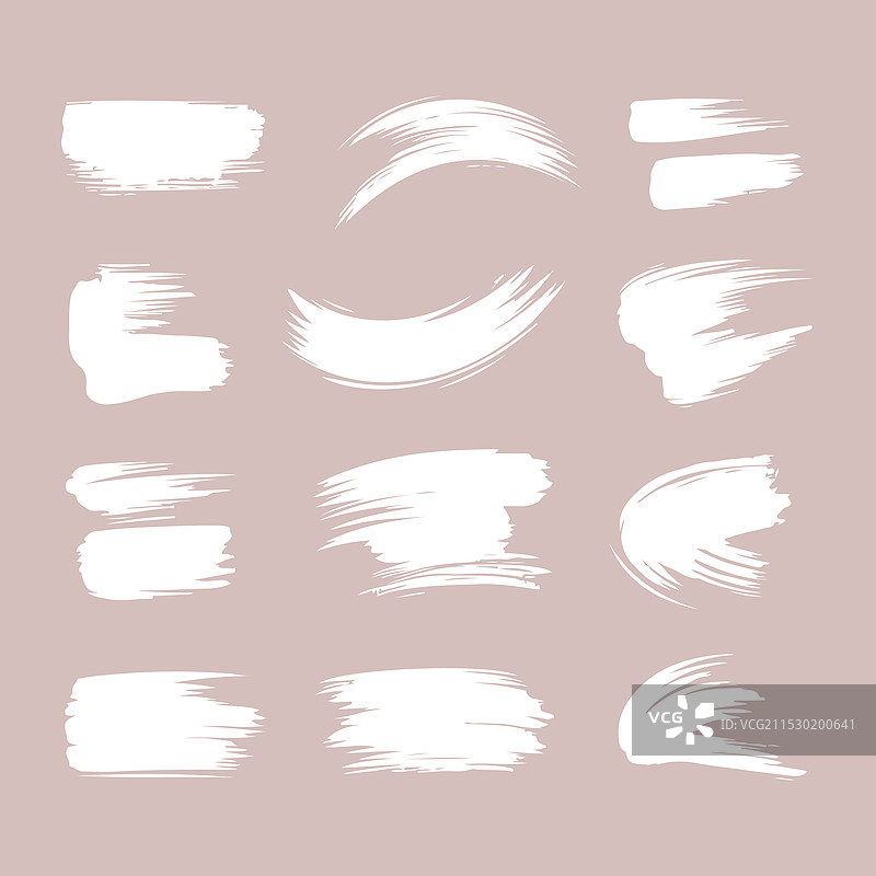 各种墨刷笔触轮廓的集合图片素材