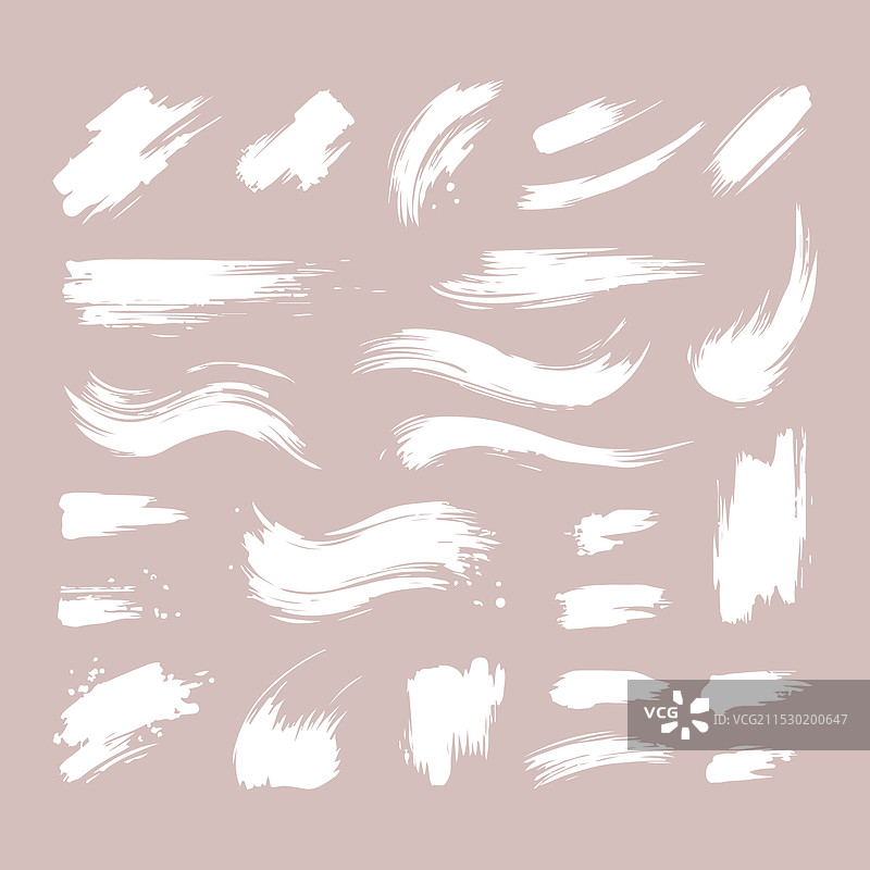 各种墨刷笔触轮廓的集合图片素材