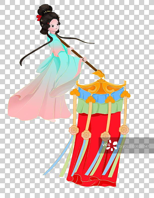 提灯女孩图片素材