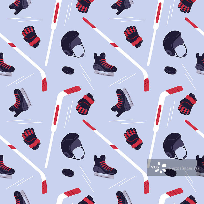 冰球元素无缝图案团队运动图片素材