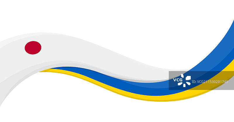 乌克兰国旗的波浪形丝带横幅图片素材