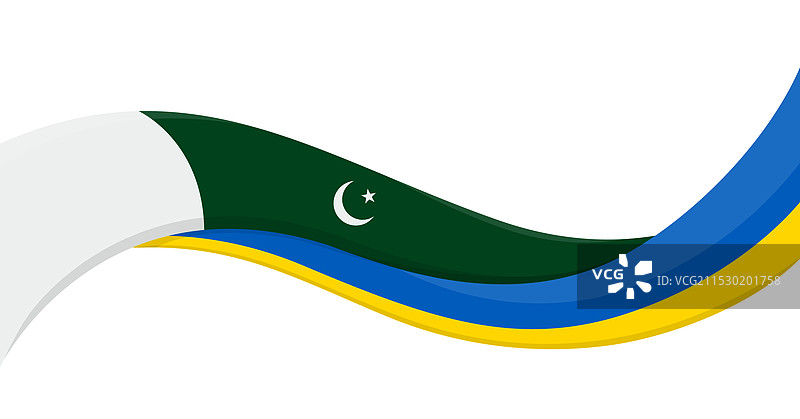 乌克兰国旗的波浪形丝带横幅图片素材