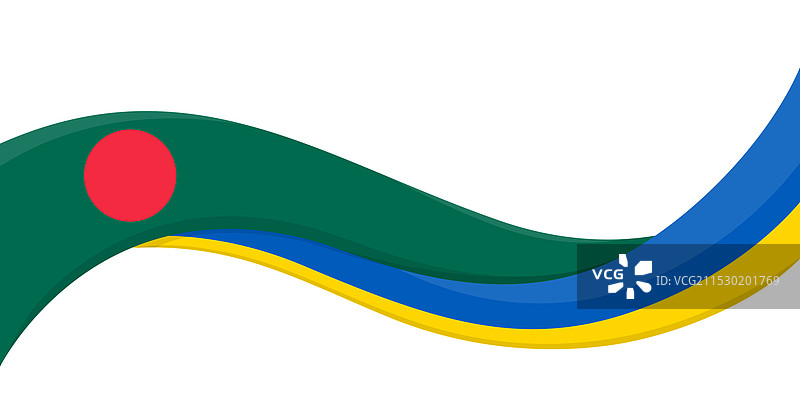 乌克兰国旗的波浪形丝带横幅图片素材