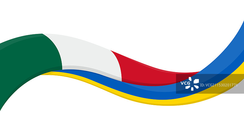 乌克兰国旗的波浪形丝带横幅图片素材