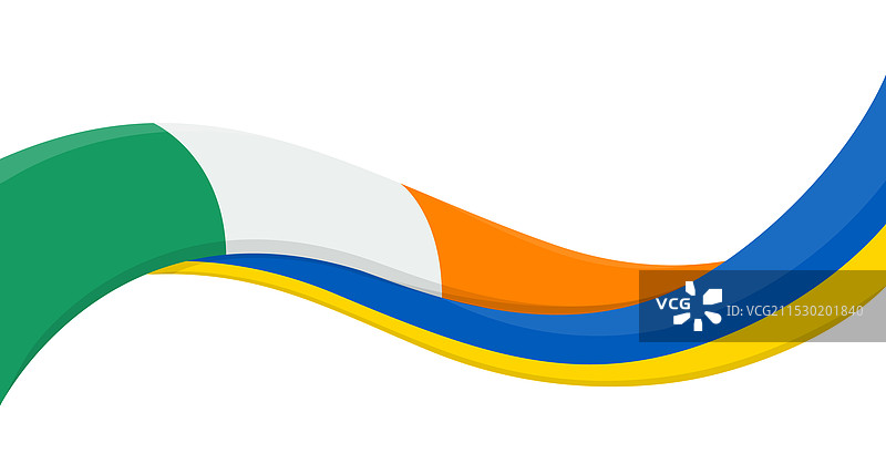 乌克兰国旗的波浪形丝带横幅图片素材