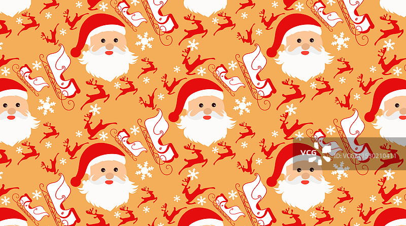 圣诞节无缝图案与圣诞老人和鹿图片素材