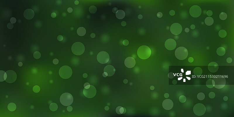 绿色背景与重叠的散景圆圈图片素材