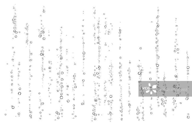 水中白色背景下的氧气气泡流动图片素材