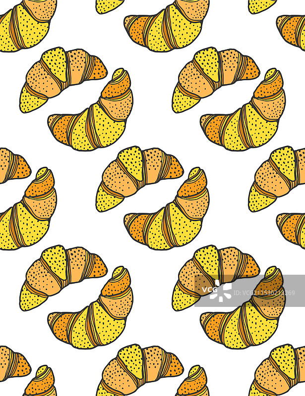 彩色可重复图案的羊角面包图片素材