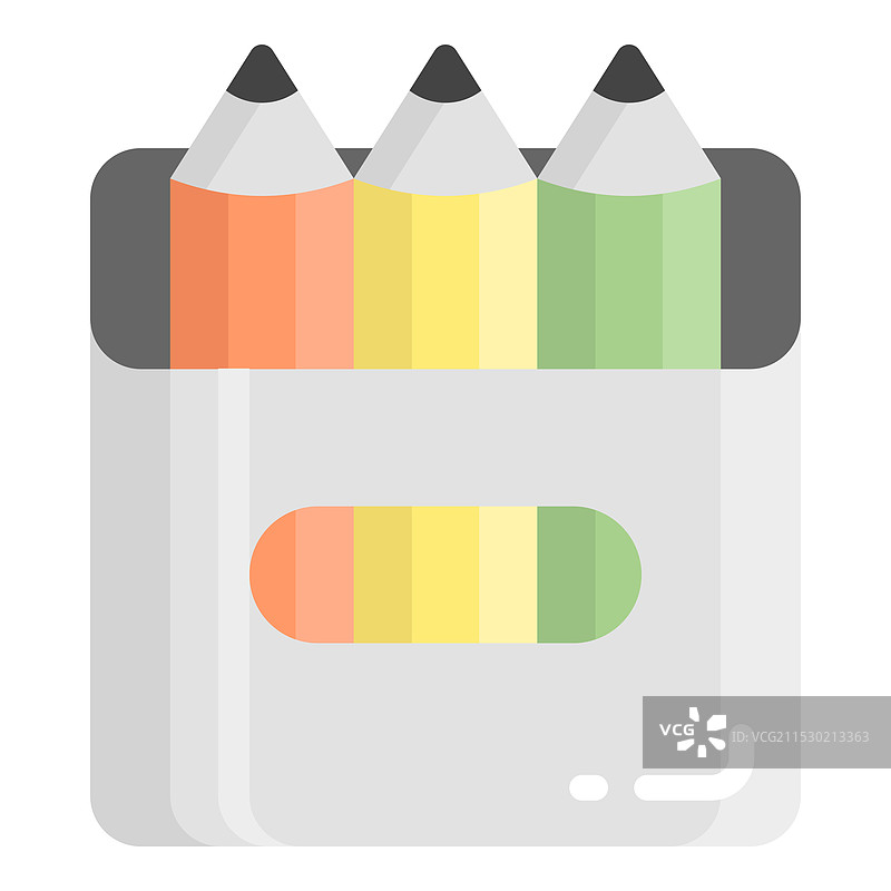 彩色铅笔扁平图标，学校与教育图标图片素材