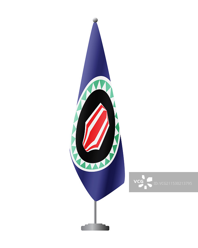 布干维尔国旗在旗杆上飘扬，代表官方场合图片素材