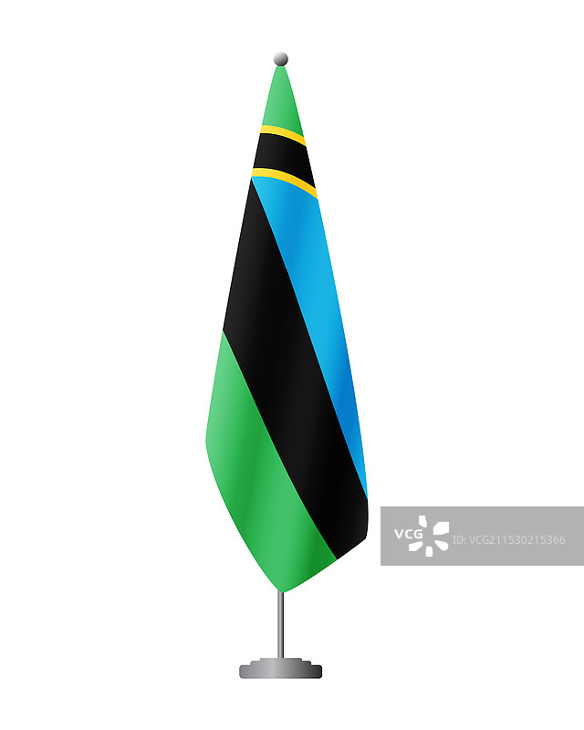 赞比亚尔国旗在旗杆上用于正式会议图片素材