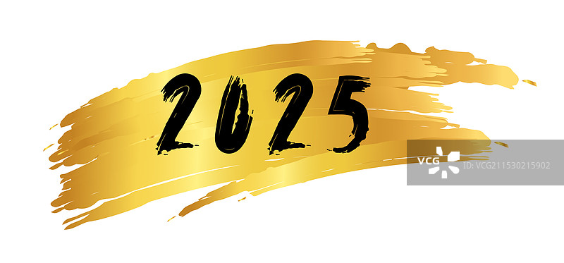 金色背景日历上的2025新年数字图片素材