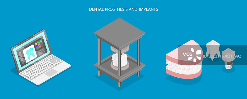 现代的三维等距平面图图片素材