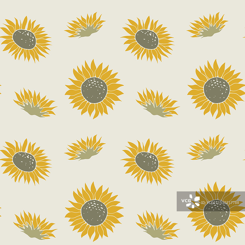 可爱的向日葵简单无缝图案图片素材