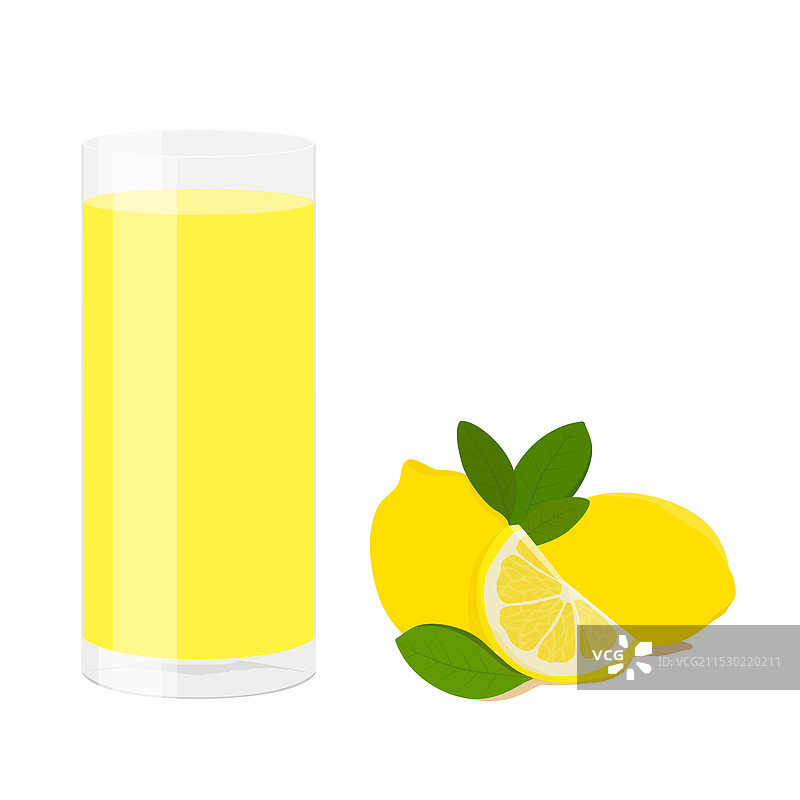 清爽的柠檬汁和柠檬水果在玻璃杯中图片素材