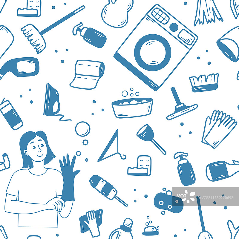 清洁服务无缝图案图形图片素材