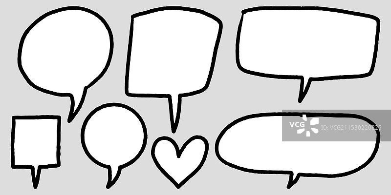 手绘涂鸦风格的对话气泡图片素材