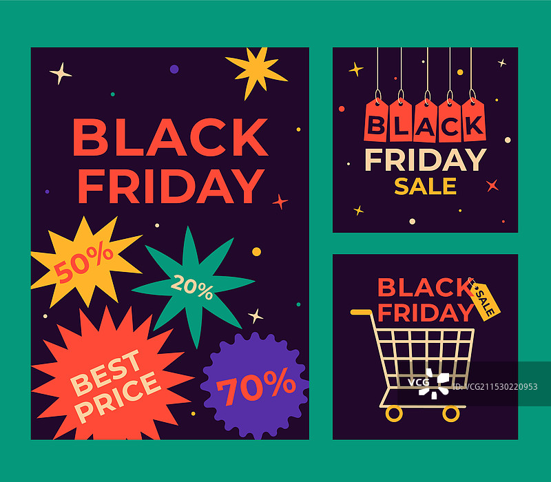 黑色星期五横幅模板集合图片素材