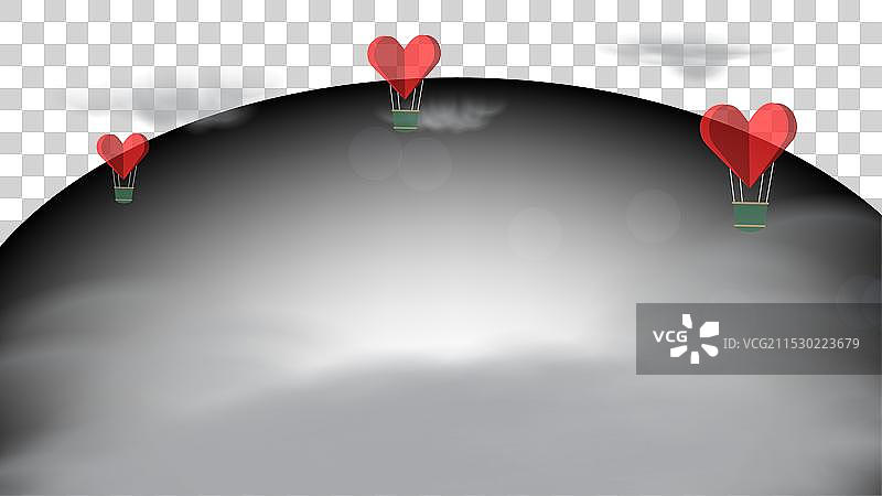 纸心气球图片素材