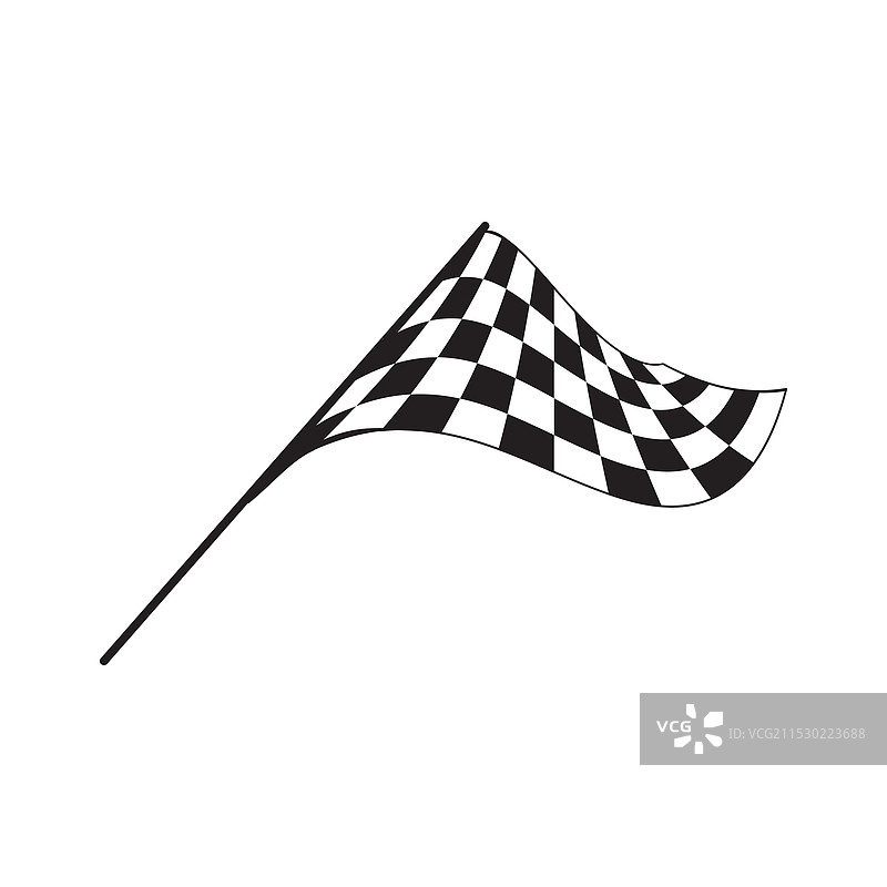 波浪形的赛车旗，带有方格图案，开始或图片素材