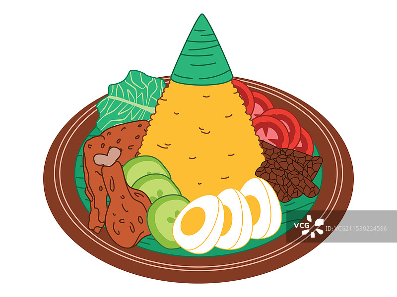 爪哇文化的纳西昆宁和塔姆彭图片素材