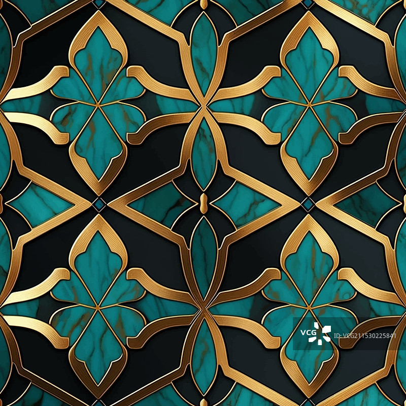 3D青色大理石艺术装饰奢华花卉马赛克图片素材