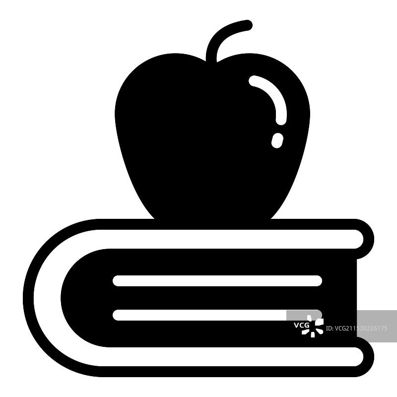 书本上的苹果图标，学校与教育图标图片素材