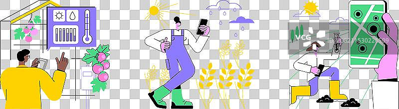 农业传感器的孤立卡通图像图片素材