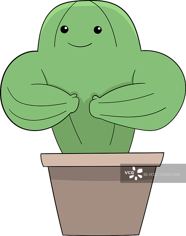 肥胖的仙人掌生长良好且健康图片素材