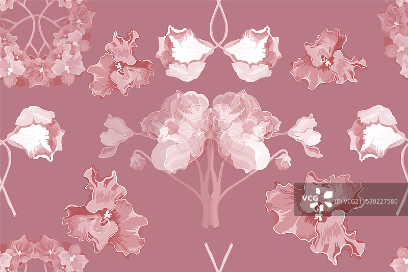 盛开的室内植物无缝图案图片素材