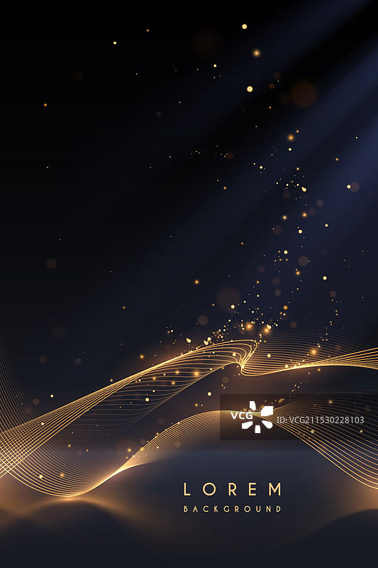 金色光线与火花图片素材