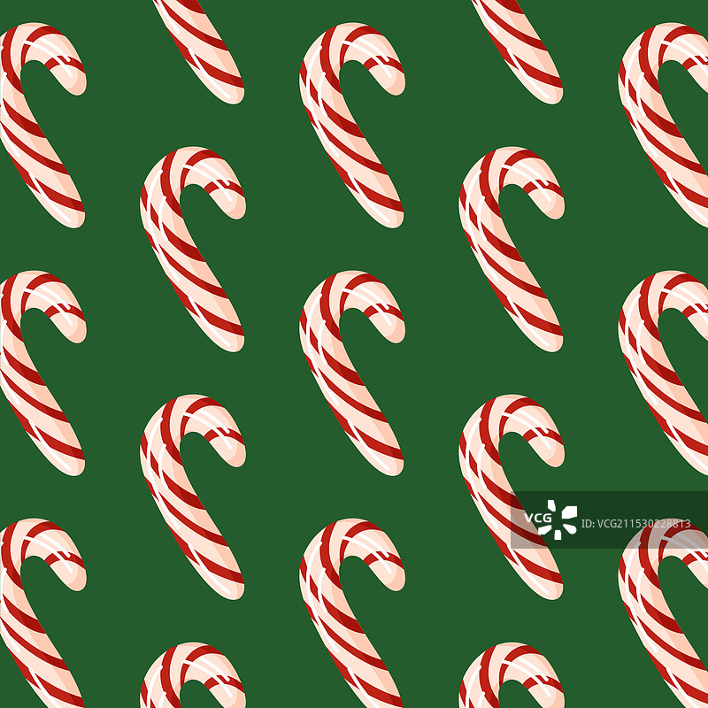 圣诞糖果手杖卡通风格无缝图案图片素材