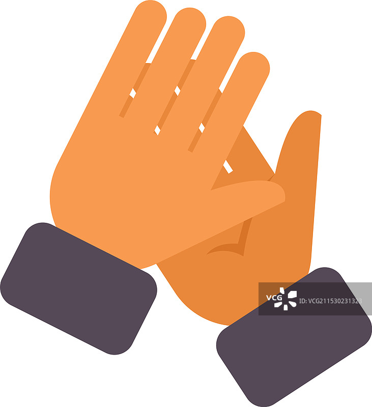 人手拍掌表示赞赏，扁平风格图片素材