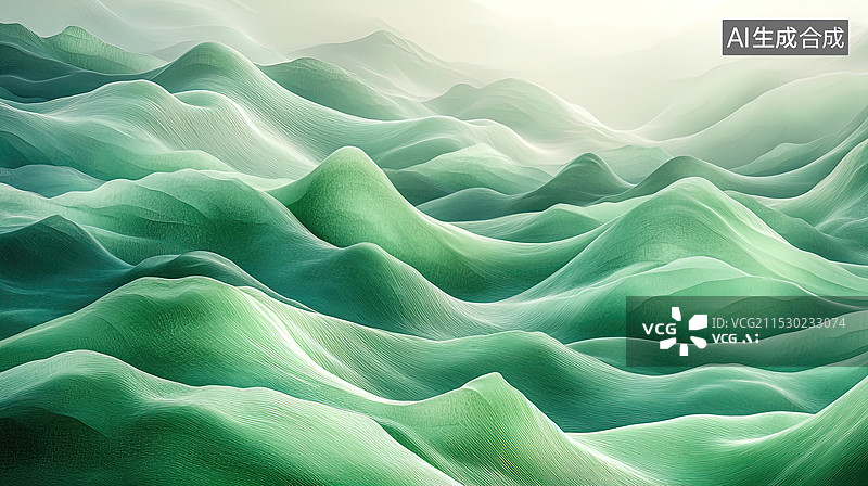 【AI数字艺术】绿色山峦图片素材