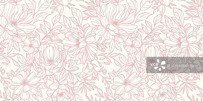 手绘的柔和花卉图案背景图片素材
