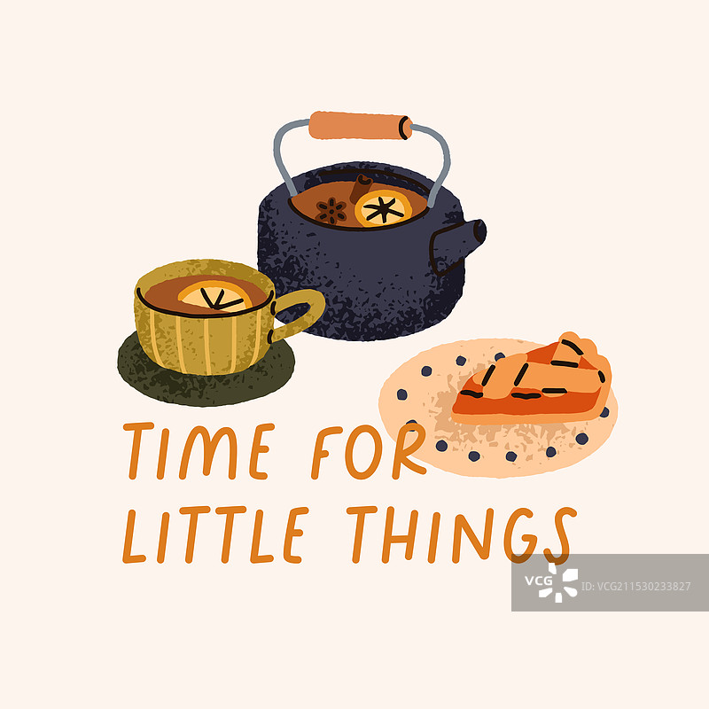 温馨的茶时间，茶壶和杯子，热气腾腾图片素材