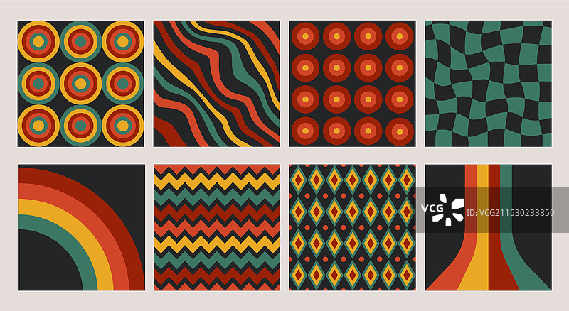 复古1970年代的炫酷背景卡片图片素材