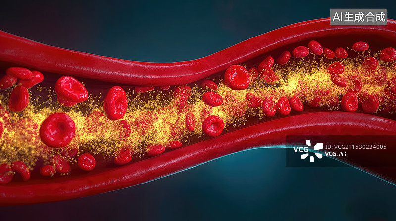 【AI数字艺术】血管堵塞高血脂高胆固醇图片素材