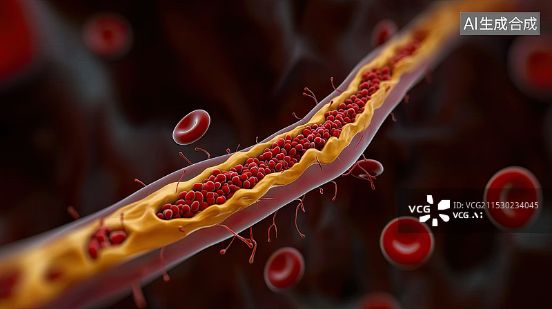 【AI数字艺术】血管堵塞高血脂高胆固醇图片素材