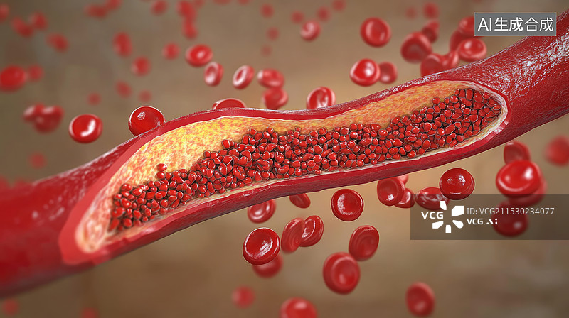 【AI数字艺术】血管堵塞高血脂高胆固醇图片素材